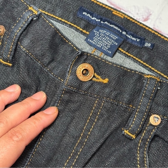 RALPH LAUREN SPORT women’s dark wash blue denim ankle cropped pants size 29 EUC - Picture 7 of 12